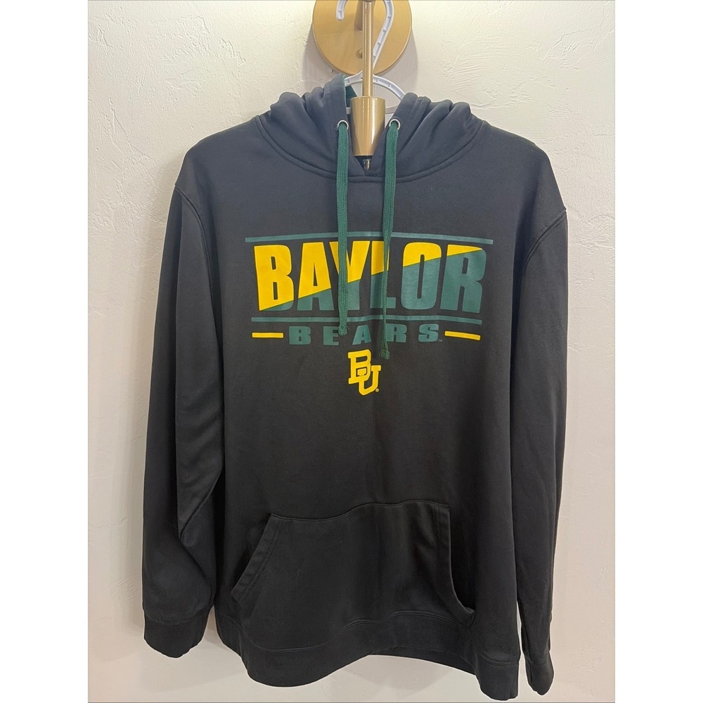 Colosseum Baylor Bears Hoodie Mens XL Black Green Gold NCAA Sweatshirt BU Logo
